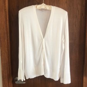 True white cardigan from the Loft with float sleeves.